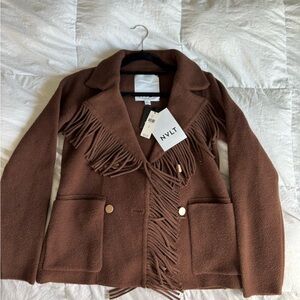 NVLT Brown Fringe Blazer
